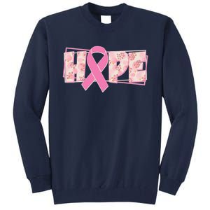 Breast Cancer Awareness Hope Leopard Print Tall Sweatshirt