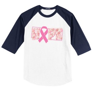 Breast Cancer Awareness Hope Leopard Print Baseball Sleeve Shirt