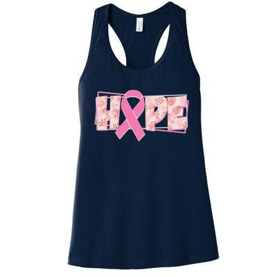 Breast Cancer Awareness Hope Leopard Print Women's Racerback Tank