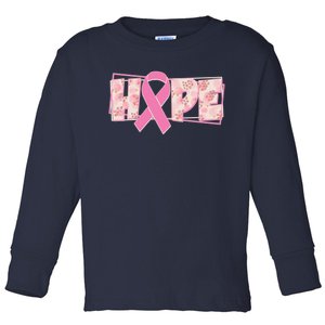 Breast Cancer Awareness Hope Leopard Print Toddler Long Sleeve Shirt