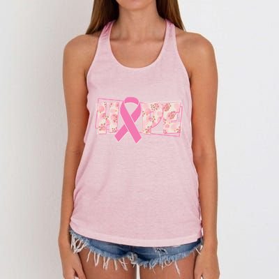 Breast Cancer Awareness Hope Leopard Print Women's Knotted Racerback Tank