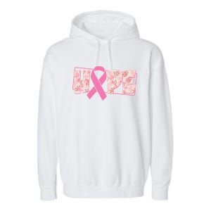 Breast Cancer Awareness Hope Leopard Print Garment-Dyed Fleece Hoodie