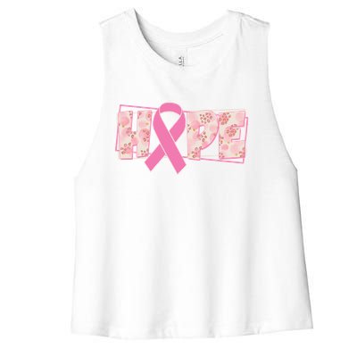 Breast Cancer Awareness Hope Leopard Print Women's Racerback Cropped Tank