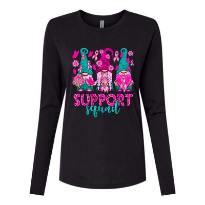 Breast Cancer Awareness For Gnomes Support Squad Womens Cotton Relaxed Long Sleeve T-Shirt