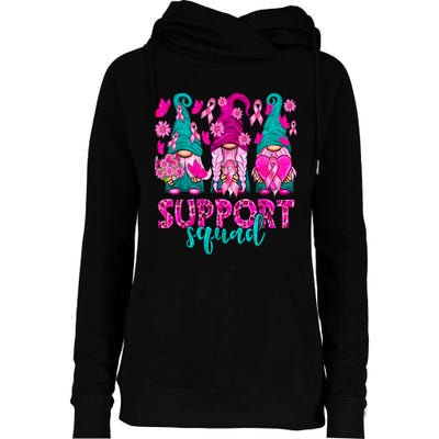 Breast Cancer Awareness For Gnomes Support Squad Womens Funnel Neck Pullover Hood