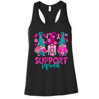 Breast Cancer Awareness For Gnomes Support Squad Women's Racerback Tank