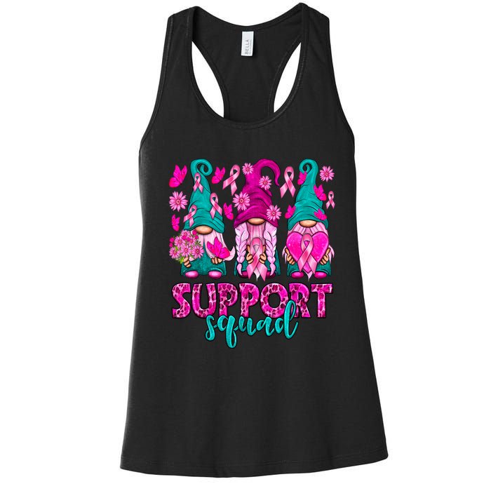 Breast Cancer Awareness For Gnomes Support Squad Women's Racerback Tank