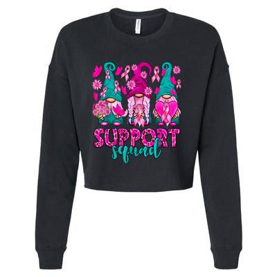 Breast Cancer Awareness For Gnomes Support Squad Cropped Pullover Crew