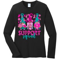 Breast Cancer Awareness For Gnomes Support Squad Ladies Long Sleeve Shirt