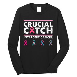 Breast Cancer Awareness Crucial A Catch Intercept Cancer Long Sleeve Shirt