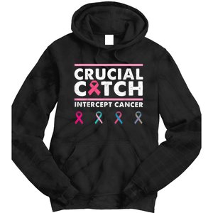 Breast Cancer Awareness Crucial A Catch Intercept Cancer Tie Dye Hoodie