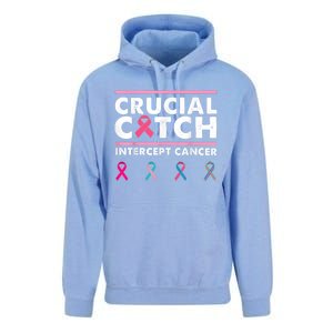 Breast Cancer Awareness Crucial A Catch Intercept Cancer Unisex Surf Hoodie