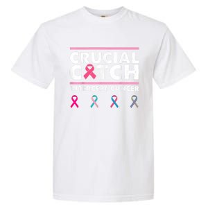 Breast Cancer Awareness Crucial A Catch Intercept Cancer Garment-Dyed Heavyweight T-Shirt