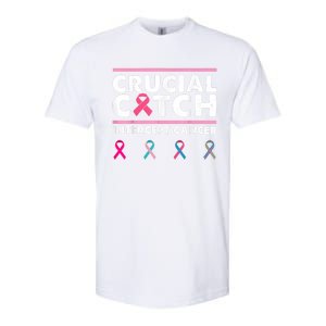 Breast Cancer Awareness Crucial A Catch Intercept Cancer Softstyle CVC T-Shirt