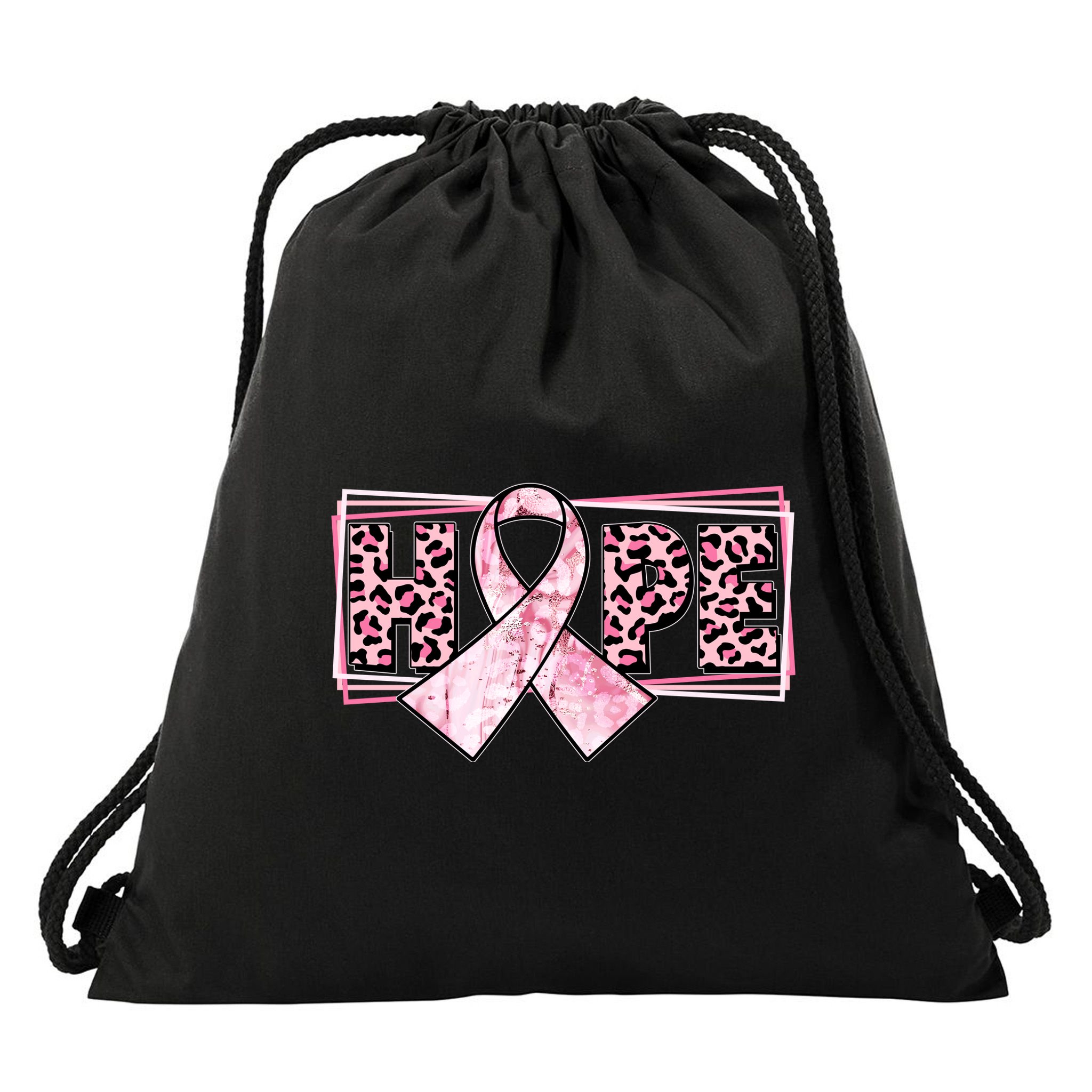 Breast Cancer Awareness Pink Hope Drawstring Bag