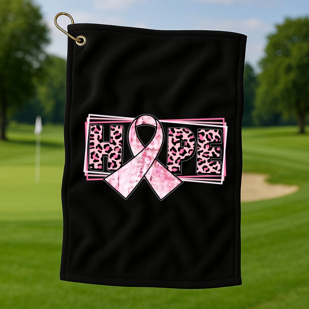 Breast Cancer Awareness Pink Hope Golf Towel