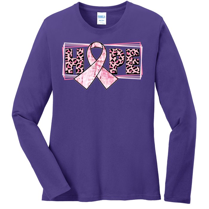 Breast Cancer Awareness Pink Hope Ladies Long Sleeve Shirt