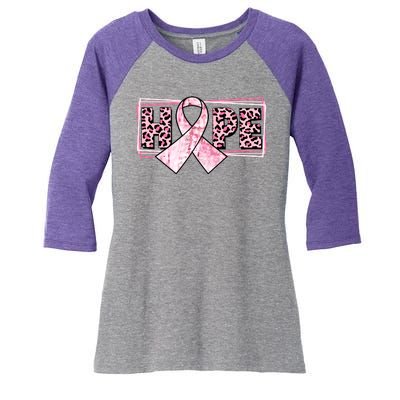 Breast Cancer Awareness Pink Hope Women's Tri-Blend 3/4-Sleeve Raglan Shirt