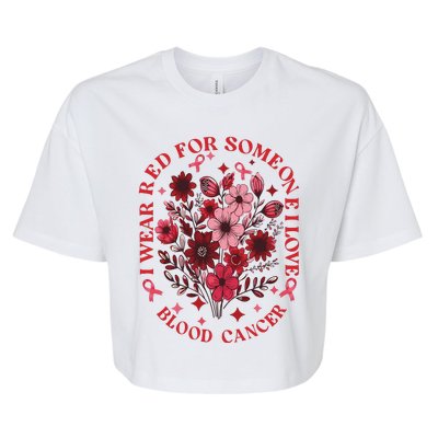 Blood Cancer Awareness Wildflower I Wear Red For Blood Cancer Bella+Canvas Jersey Crop Tee