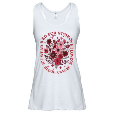 Blood Cancer Awareness Wildflower I Wear Red For Blood Cancer Ladies Essential Flowy Tank