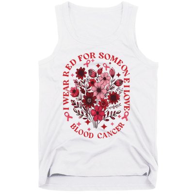 Blood Cancer Awareness Wildflower I Wear Red For Blood Cancer Tank Top