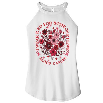 Blood Cancer Awareness Wildflower I Wear Red For Blood Cancer Women’s Perfect Tri Rocker Tank