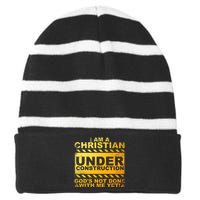 Best Christian Art God Appreciation Religious Striped Beanie with Solid Band