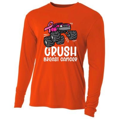 Breast Cancer Awareness Monster Truck Pink Ribbon Gift Cooling Performance Long Sleeve Crew