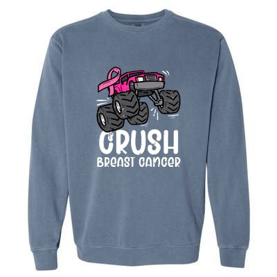 Breast Cancer Awareness Monster Truck Pink Ribbon Gift Garment-Dyed Sweatshirt