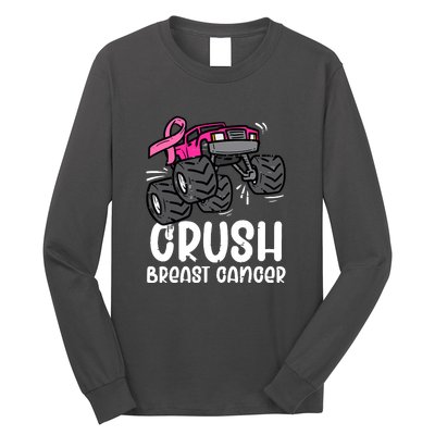 Breast Cancer Awareness Monster Truck Pink Ribbon Gift Long Sleeve Shirt