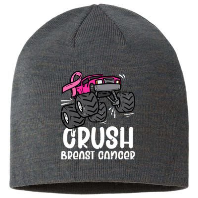 Breast Cancer Awareness Monster Truck Pink Ribbon Gift Sustainable Beanie