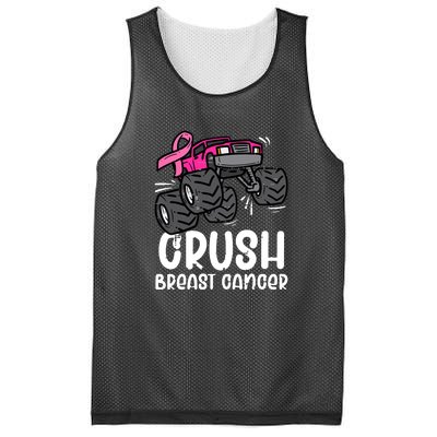 Breast Cancer Awareness Monster Truck Pink Ribbon Gift Mesh Reversible Basketball Jersey Tank