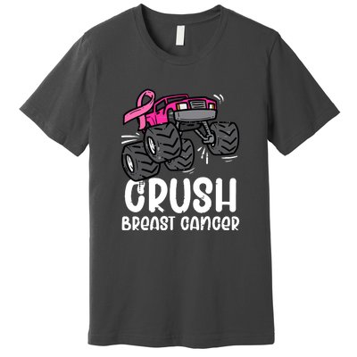 Breast Cancer Awareness Monster Truck Pink Ribbon Gift Premium T-Shirt