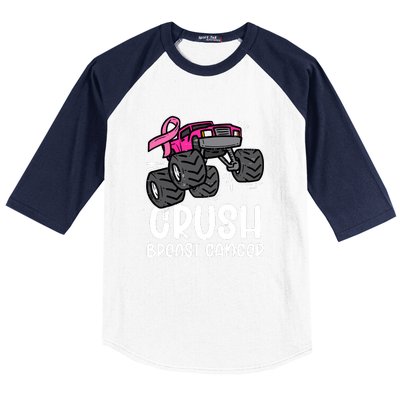 Breast Cancer Awareness Monster Truck Pink Ribbon Gift Baseball Sleeve Shirt