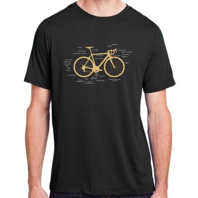 Bicycle Cycling Anatomy Road Bike Parts Biking Cyclist Adult ChromaSoft Performance T-Shirt