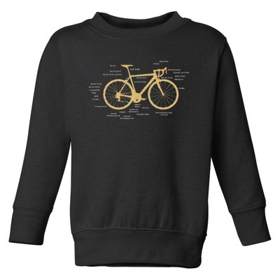 Bicycle Cycling Anatomy Road Bike Parts Biking Cyclist Toddler Sweatshirt