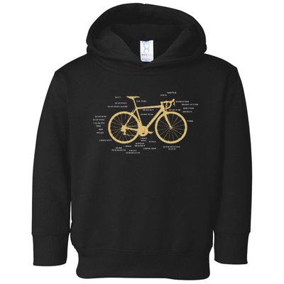 Bicycle Cycling Anatomy Road Bike Parts Biking Cyclist Toddler Hoodie