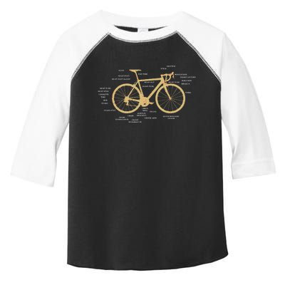 Bicycle Cycling Anatomy Road Bike Parts Biking Cyclist Toddler Fine Jersey T-Shirt