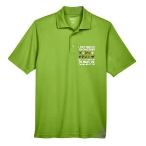 Best Chicken Art Poultry Themed Chicken Farmer Men's Origin Performance Pique Polo