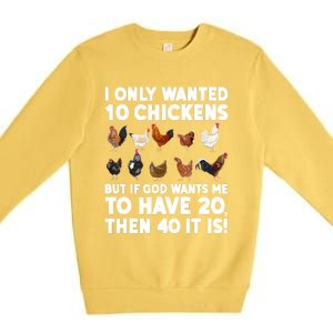 Best Chicken Art Poultry Themed Chicken Farmer Premium Crewneck Sweatshirt