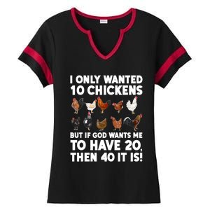 Best Chicken Art Poultry Themed Chicken Farmer Ladies Halftime Notch Neck Tee