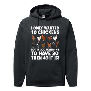 Best Chicken Art Poultry Themed Chicken Farmer Performance Fleece Hoodie