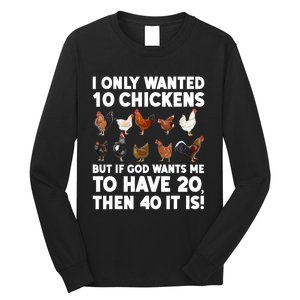 Best Chicken Art Poultry Themed Chicken Farmer Long Sleeve Shirt