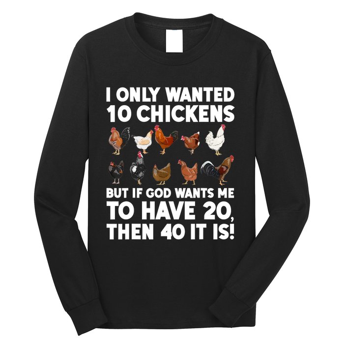 Best Chicken Art Poultry Themed Chicken Farmer Long Sleeve Shirt