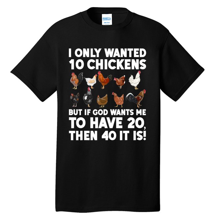 Best Chicken Art Poultry Themed Chicken Farmer Tall T-Shirt