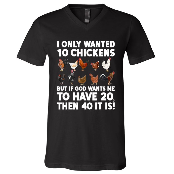 Best Chicken Art Poultry Themed Chicken Farmer V-Neck T-Shirt