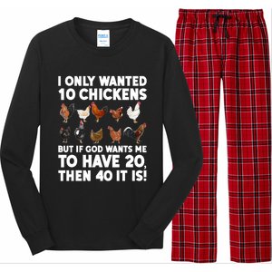 Best Chicken Art Poultry Themed Chicken Farmer Long Sleeve Pajama Set