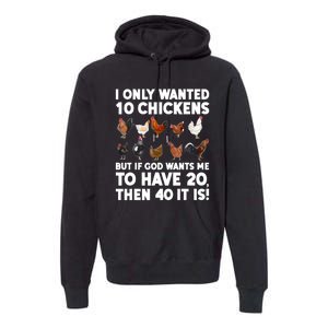 Best Chicken Art Poultry Themed Chicken Farmer Premium Hoodie