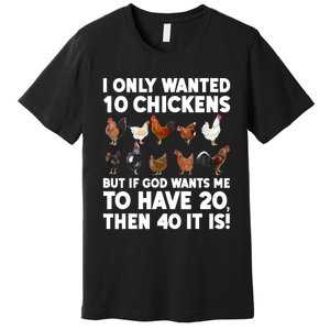 Best Chicken Art Poultry Themed Chicken Farmer Premium T-Shirt