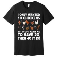 Best Chicken Art Poultry Themed Chicken Farmer Premium T-Shirt